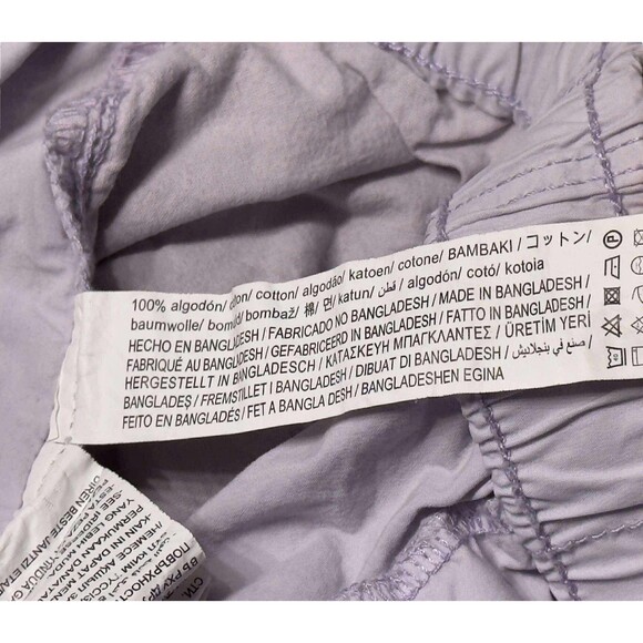 Zara Women’s Pants XXL Purple Cotton Parachute Cargo Drawstring Waist Relaxed - Picture 5 of 9